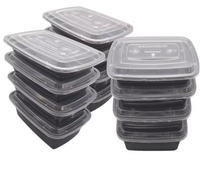 Récipient alimentaire rectangle jetable en matière plastique écologique résistant aux hautes températures, vente en gros