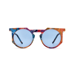 Lunettes de soleil rétro rondes à monture intégrale, monture multicolore, protection UV400, style décontracté unisexe pour adultes - Product Image 4