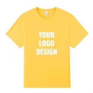 T-shirt en coton épais avec logo et design personnalisés, col renforcé, anti-décoloration, anti-boulochage, t-shirt uni pour hommes et femmes, vente en gros - Product Image 4