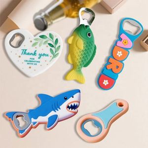 Creative Bottle Opener Set With Cat Dog Gecko And Chinese Figure Designs Flat Metal <b>Portable</b> <b>Fridge</b> Magnet Openers - Product Image 2