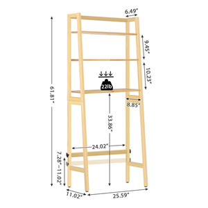Organisateur <span class=keywords><strong>de</strong></span> salle <span class=keywords><strong>de</strong></span> bain en bois, étagère <span class=keywords><strong>de</strong></span> <span class=keywords><strong>rangement</strong></span> à 3 niveaux, étagère réglable autoportante en bambou, sur le dessus des <span class=keywords><strong>toilettes</strong></span> - Product Image 4