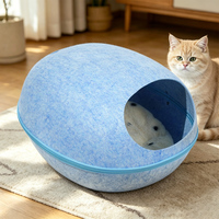 Lit pour chat en feutre moderne, amovible, avec fermeture éclair, facile à laver, toutes saisons, universel, doux, respirant, maison-caverne pour petits animaux