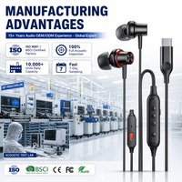Écouteurs ANC Type-C, écouteurs USB-C, suppression active du bruit, écouteurs filaires avec micro, interrupteur de volume, étanches IPX5, Apt-X HD, privés