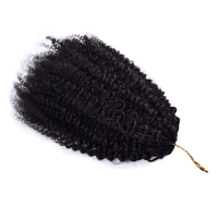 KAMA 100% Cheveux Humains Vietnamiens Remy Bouclés Crépus, Extensions de Tissage Pré-bouclées Réutilisables au Crochet 4C