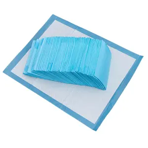 Sous-matelas jetable pour animaux de compagnie, 60x90, tapis imperméable pour uriner, blanc et bleu