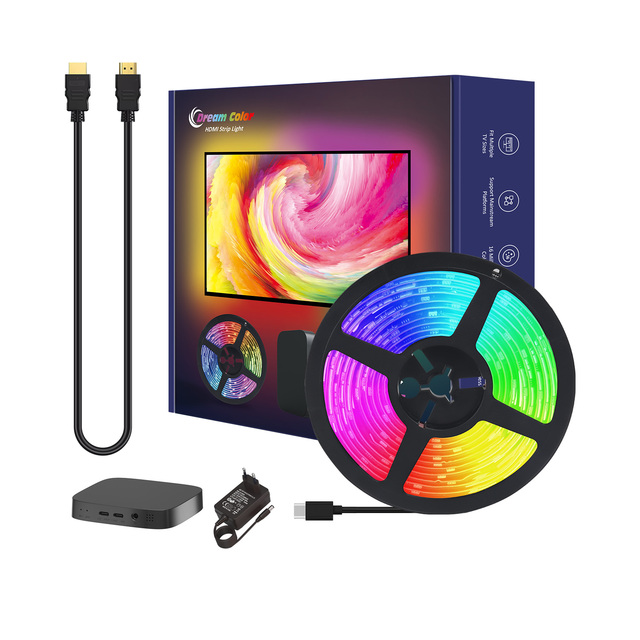 CL Lighting RGB LED Strip Light with for Sync Box for TV Backlight ETL Certified App Control IP65 Dimmable