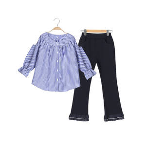 En gros, Ensemble de vêtements pour enfants russes et colombiens : Jeans et T-shirts à manches longues à rayures verticales, pour les entreprises de vêtements personnalisés - Product Image 1