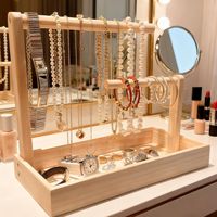 Boîte à bijoux haut de gamme en pin de Nouvelle-Zélande, support de rangement vintage pour bracelets, présentoir pour montres et objets d'art