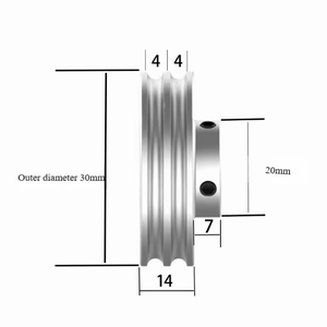 <span class=keywords><strong>Poulie</strong></span> en U à double gorge pour courroie ronde, galet en aluminium compatible avec les courroies en PU/polyuréthane - Product Image 5