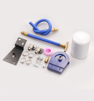 Kit de filtre à liquide de refroidissement diesel bleu noir en aluminium, système de filtration de liquide de refroidissement pour moteur diesel Ford Powerstroke 7.3L 6.0L 1999-2007