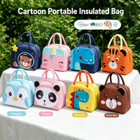 Sac à déjeuner pour enfants avec motif d'animaux en 3D, boîte à lunch isotherme pour garçons et filles, sac isotherme pour tout-petits, sac isotherme anti-fuite