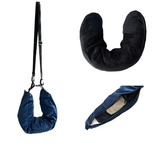 Almohada de viaje en forma de U, soporte suave de felpa para el cuello, para dormir en coche y avión, con correa de transporte, diseño compacto - Product Image 2