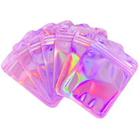 Pochette holographique imprimée en héliogravure, scellée sur trois côtés, avec soufflet latéral, effet scintillant, recyclable, imperméable, pour petits articles