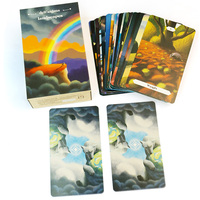Boîte à cartes de tarot en papier portable, écologique, recyclable, avec couvercle et base, bord bleu arc-en-ciel |   Affirmation personnalisée de luxe adaptée aux familles