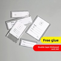 Porte-documents A4 double couche en acrylique transparent de 1 mm d'épaisseur avec fentes pour cartes et papier de 5 pouces