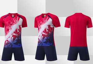 2024ユニセックスカスタムスポーツトレーニングセット昇華プリントブランクTシャツサッカージャージー自動切削カスタムデザインサッカー - Product Image 5