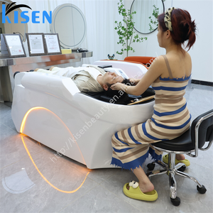 Kisen Lit de lavage de cheveux électrique de luxe confortable avec massage et hydrothérapie pour salon de coiffure - Product Image 1