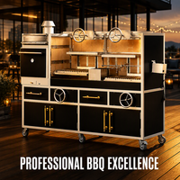 Barbecue professionnel d'extérieur en acier inoxydable, style argentin, pour jardin