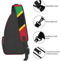 Sac à bandoulière avec drapeau de Sainte-Kitts et Nevis, sac à dos patriotique, grand sac de voyage, de randonnée, sac de poitrine pour hommes et femmes