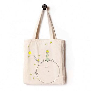 Sac fourre-tout en toile robuste fait à la main à partir de 12 onces 100% coton naturel parfait pour acheter des livres scolaires pour ordinateur portable, El Principito - Product Image 5