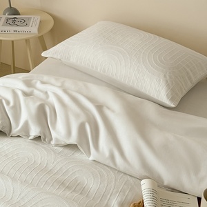 Dropshipping Heimtextilien 100% Baumwolle Bettwäsche-Set Jacquard Bettwäsche Weiche Gewaschene Baumwoll-Bettwäsche Grauer Baumwoll-Bettbezug - Product Image 3