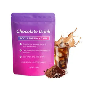 Custom Natural Chocolate Cocoa Flavor Ashwagandha Maca Support Focus and Immunity Mushroom Coffee