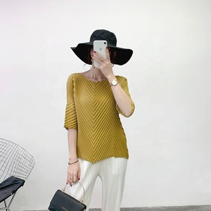 Damen bekleidung Summer <span class=keywords><strong>Sale</strong></span> Crop Top Unregelmäßig Große Kurzarm-T-Shirt Damen blusen - Product Image 3