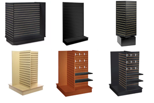 Hiện đại hạt gỗ slatwall Bảng điều chỉnh trong nhà siêu thị hiển thị 18mm dày chống ẩm E2 bao gồm MDF PVC fiberboard - Product Image 6