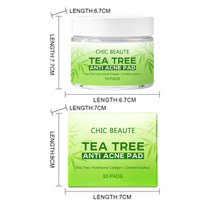 CHIC BEAUTE Tampon Purifiant au Théier pour Soins de la Peau, <span class=keywords><strong>Masque</strong></span> Facial Hydratant et Éclaircissant, Tampon en Coton, Contrôle du Sébum, Anti-Acné, Tampon Tonifiant au Théier - Product Image 5