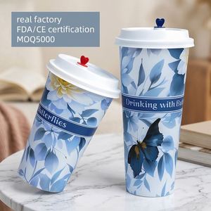 Gobelet à bulles en plastique PP de 90 mm, style papillon, avec revêtement intérieur givré transparent, film intérieur extra-épais, gobelet de fête - Product Image 1
