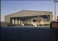 Hangar d'avion préfabriqué à grande portée en structure acier pour atelier de maintenance d'avions