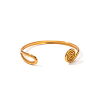 Nouvelle bobine de moustique en acier inoxydable plaqué or 18 carats en acier inoxydable anneau uni Bracelet ouvert pour les femmes
