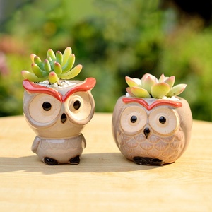 Vaso <span class=keywords><strong>per</strong></span> Piante Succulente in Ceramica Lucida a Forma di Gufo, Creativo e Decorativo <span class=keywords><strong>per</strong></span> <span class=keywords><strong>Balconi</strong></span> <span class=keywords><strong>Esterni</strong></span> - Product Image 4