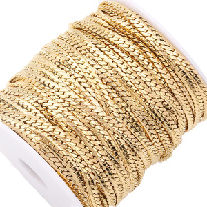 Cadena Cubana Plana de Acero Inoxidable Dorado de 18k, Collar y Pulsera con Relieve, Unisex, para Uso Diario, Estilo Europeo Americano - Product Image 4