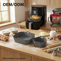 Revêtement en silicone pour friteuse à air, ajustement universel, compatible avec Ninja, Philips, Chefman, fournisseur prêt pour l'e-commerce, moule personnalisé