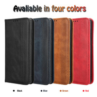 Pour Oneplus 13 Case, Rétro PU Cuir Fermeture Magnétique Folio Flip Cover Kickstand Credit Slots Wallet Phone Case Pour Oneplus 13