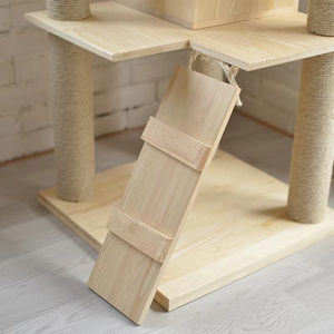 Menara kucing mewah berkelanjutan kayu Kondominium dan furnitur hewan peliharaan Sisal dengan penggaruk mendaki dan rumah bermain hadiah Natal sempurna - Product Image 6
