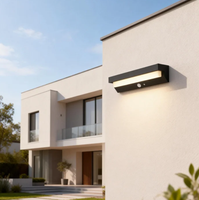 Lampes murales solaires extérieures à détecteur de mouvement LED en aluminium moulé sous pression noir, à longue portée, très vendues