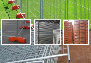 Barrière de construction en acier renforcé robuste avec pieds amovibles, clôture temporaire extérieure durable haute résistance de type australien - Product Image 3