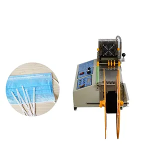 Máquina de corte automática de fita de tecido elástico com rímel, faixa de borracha com zíper e máquina de corte de fita de corda, faca quente