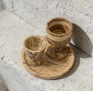 イタリア産ティラミスアイボリー色のティーカップ型トラバーチン装飾品、天然石を使ったダイニングルームやコーヒーテーブルのリフォームに - Product Image 4