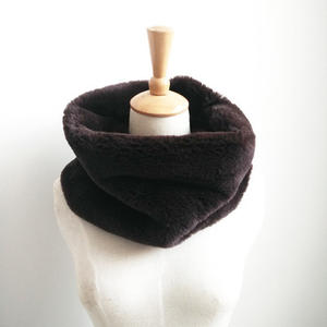 Jtfur ผ้าพันคอขนกระต่ายเทียมสำหรับผู้หญิง,ผ้าพันคอขนสัตว์แฟชั่นขนนุ่มสีล้วนสำหรับฤดูหนาว - Product Image 6