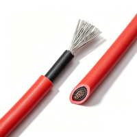 Cable Solar al por Mayor PV1-F H1Z2Z2-K con Aislamiento XLPE, Conductor de Cobre Estañado, Múltiples Tamaños, Rojo y Negro, 6kV