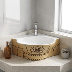 Lavabo rectangulaire en granit, design moderne, écologique, pour salle de bain, à poser sur comptoir, en céramique artistique, idéal pour hôpital - Grande Vente - Product Image 3