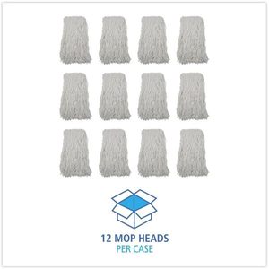 Boardwalk BWKRM03024S White 24 Oz. Rayon Banded Cut-End <b>Mop</b> Heads 12/Carton - Product Image 1