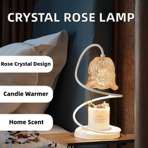 Chauffe-bougie électrique parfumé Crystal Rose Shade avec support en spirale métallique et chauffe-bougie en pot pour usage domestique, prise AU/US - Product Image 2