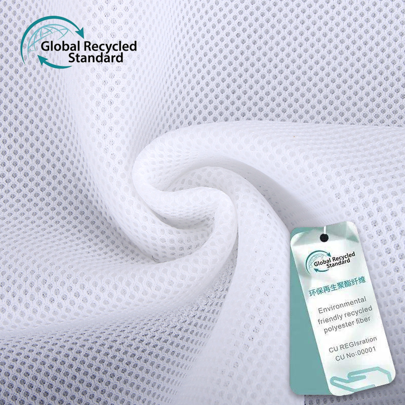 Wholesale Natural Eco-friendly 100% Polyester GRS Mesh Recycled Fabric for Clothing
