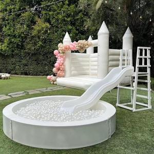 Aire de jeux gonflable populaire pour enfants, blanche et violette, <span class=keywords><strong>XL</strong></span>, grande, ronde, carrée, avec double toboggan, pour événements, fêtes, location, aire de jeux avec toboggan, aire de jeux souple - Product Image 1