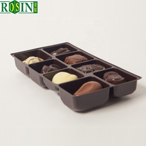 Caja de chocolate de lujo con 6 y 8 compartimentos cuadrada personalizada, moldura de plástico con bandeja blíster, venta al por mayor - Product Image 1