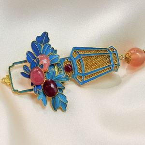 Broche de Rubí Chapado en Oro de Lujo para Mujer, Joyería de Estilo Chino, Accesorios de Ropa Chapados en Plata - Product Image 3